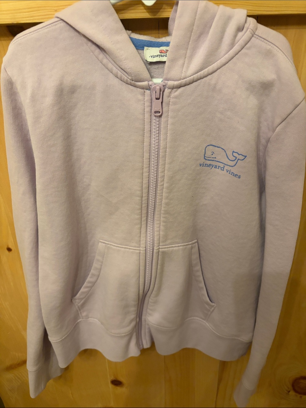 Vineyard Vines Kids Lavender Zip Hoodie with Whale Logo